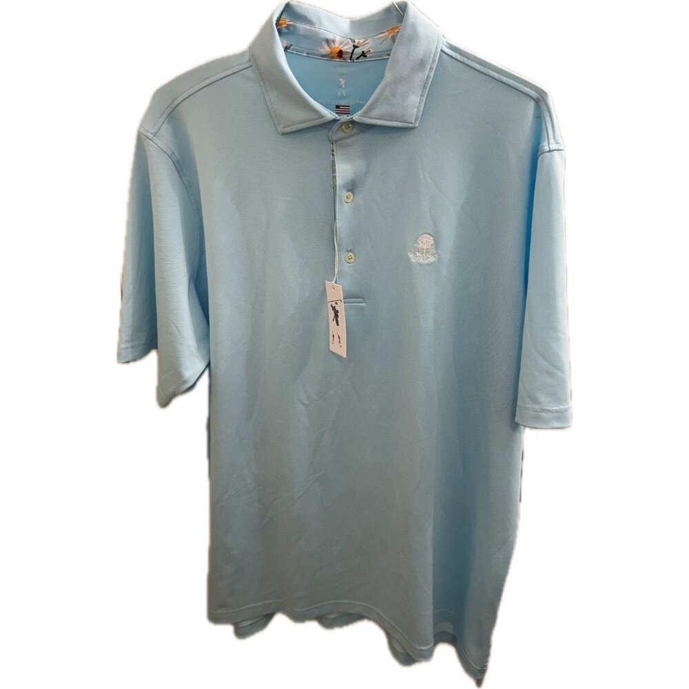 Fairway & Greene Polo Shirt Mens XL Light Blue  BROOKLAWN COUNTRY Club NWT USA